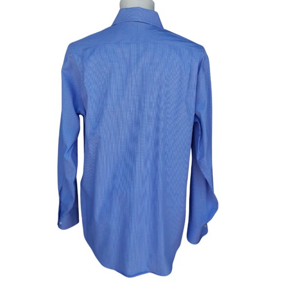Tommy Hilfiger SZ 16 Reg Fit Blue & White Check Men's Button Up Shirt - Picture 3 of 10